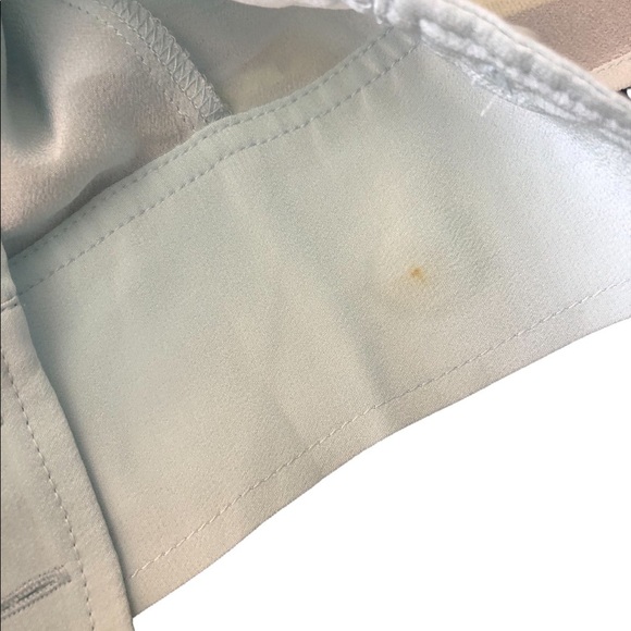 Trouve pale green long sleeve silk button down sheer top size small - Picture 9 of 11